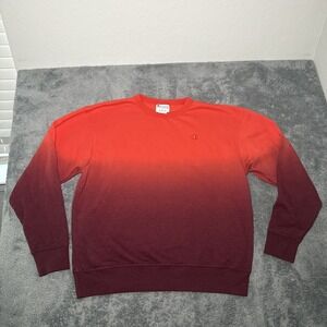 Champion Mens SZ L Purple Ombre Fleece Lined Crewneck Sweater Cotton & Polyester